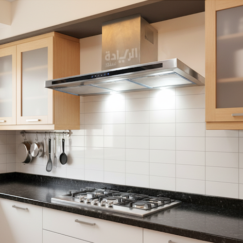 شفاط مطبخ بلت إن بيورتي – شكل T، 90 سم، قوة شفط 1000 م³/ساعة، تحكم لمس مع ريموت - TS Pro Plus