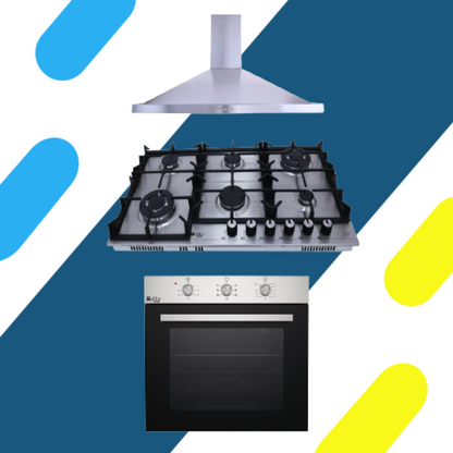 طقم بلت ان بيورتي  -مسطح 6 عين غاز HPT904S + فرن غاز 60 سم PT601GG + شفاط 90 سم PANSY X