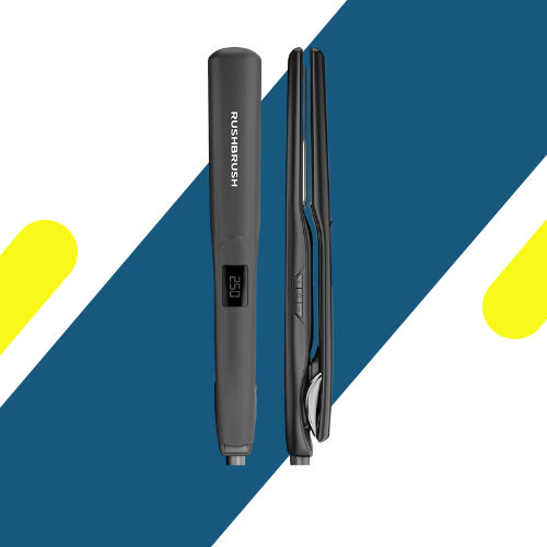 مكواة شعر راش براش أسود X2 MAX أسود – ألواح تورمالين، شاشة LCD، 18 درجة حرارة