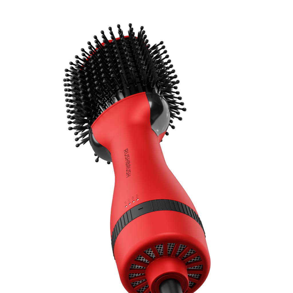 فرشاة فرد وتجفيف الشعر راش براش (RUSH BRUSH) – V2 PLUS RED – قوة 1200 وات وتقنية التورمالين