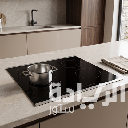 مسطح بلت إن كهرباء إيكوماتيك (Ecomatic) 60 سم فيترو سيراميك زجاج ألماني 4 عين ديجيتال باللمس سلايدر – موديل V6614TDZ