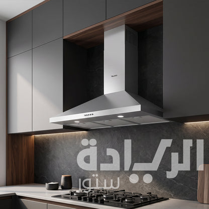 شفاط هرمي فاليريو (Valerio) تركي 90 سم – قوة شفط 650 م³/ساعة – موديل VCP90XP-01