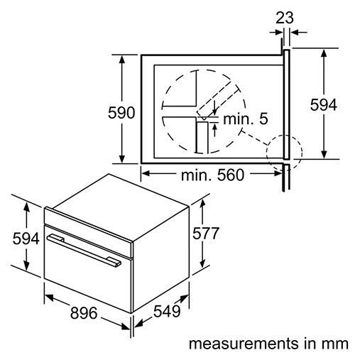 فرن بوش بلت إن غاز 90×60 سم ستانلس ستيل مزود بنظام HotAir وCatalytic Cleaning - VGD011BR0M