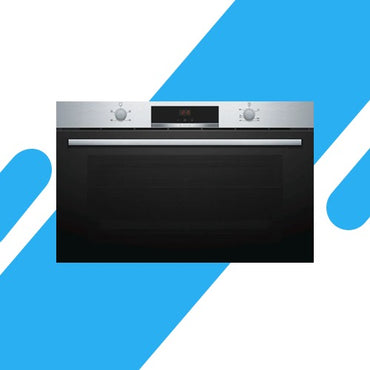 فرن بلت إن غاز من بوش 90 سم - سعة 102 لتر، شواية كهربائية رقمية - موديل - VGD553FR0