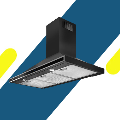 شفاط مطبخ هانز بلت ان – 90 سم – أسود – قوة شفط 750 م³/ساعة – تحكم باللمس – إضاءة موديل LED – VR - BLACK 90