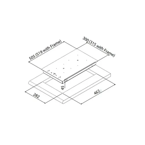 مسطح كهرباء سيراميك بلت إن كيتشن لاين 2 عين تاتش 30 سم إيطالي - موديل - ZP.VT2004