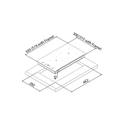مسطح كهرباء سيراميك بلت إن كيتشن لاين 2 عين تاتش 30 سم إيطالي - موديل - ZP.VT2004