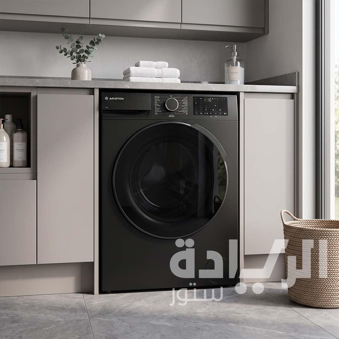 غسالة ملابس اريستون (Ariston) فول أوتوماتيك 8 كيلو بفرونت لوود وموتور إنفرتر مع خاصية البخار 1400 دورة – موديل WFST8BWHR