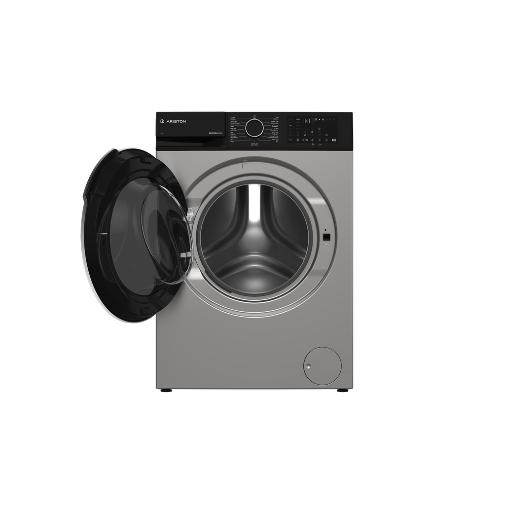 غسالة ملابس اريستون (Ariston) 8 كجم إنفرتر 1400 لفة – رمادي مودرن – WFST8GWHR