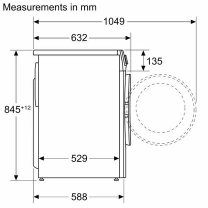 غسالة بوش Series 4 أوتوماتيك – 9 كجم – 1400 دورة – i-DOS - WGA244ZREG