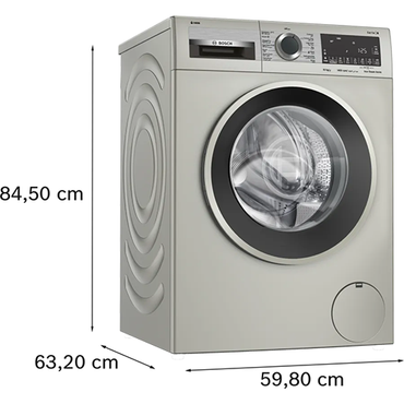 غسالة بوش 10 كجم Series 6 Silver Inox – i-DOS وEcoSilence Drive – موديل WGA254AXEG