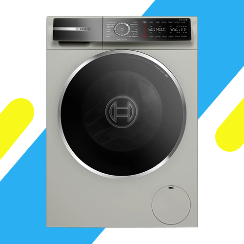 غسالة ملابس بوش Series 8 الأمامية 9 كجم Silver Inox – 4D Wash وHome Connect - WGB2440XEG