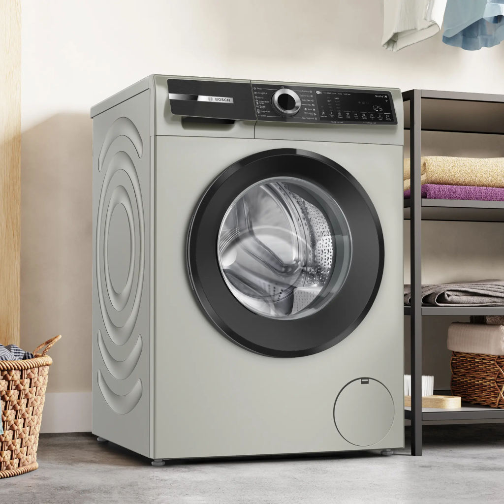 غسالة بوش (BOSCH) 10 كيلو سيلفر إينوكس – Series 6 – موديل WGK254ZXEG بمحرك EcoSilence Drive وتكنولوجيا البخار