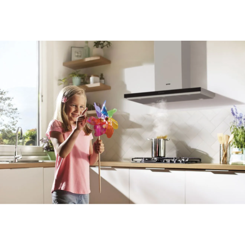 شفاط مطبخ جورينيا حرف T معلّق على الحائط – 90 سم – ستانلس ستيل وزجاج أسود – موديل – WHT943E4XBG