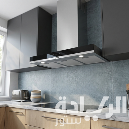 شفاط مطبخ جورينيا أبخرة – ستانلس ستيل 90 سم – 3 سرعات – قوة شفط 606 م³/س – موديل - WHT944EXGB