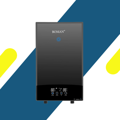 سخان مياه كهربائي فوري بدون خزان بشاشة ديجيتال فضي – بومان 12KW WZL13-Silver