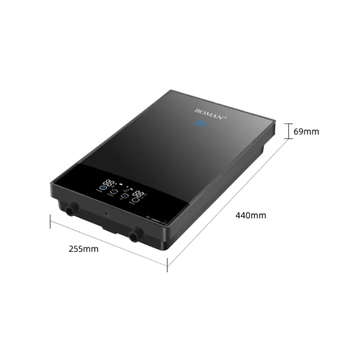 سخان مياه كهربائي فوري بدون خزان بشاشة ديجيتال فضي – بومان 12KW WZL13-Silver