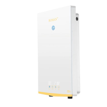 سخان مياه كهربائي فوري بدون خزان بشاشة ديجيتال أبيض – بومان 12KW WZL13-White