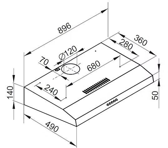 بيست اير شفاط مسطح - 90 سم - قوة شفط 650 م³/س - 2 موتور FIME إيطالي - موديل WAVE 90 CM BK