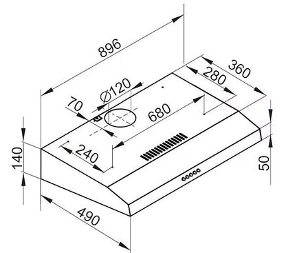 بيست اير شفاط مسطح - 90 سم - قوة شفط 650 م³/س - 2 موتور FIME إيطالي - موديل WAVE 90 CM BK