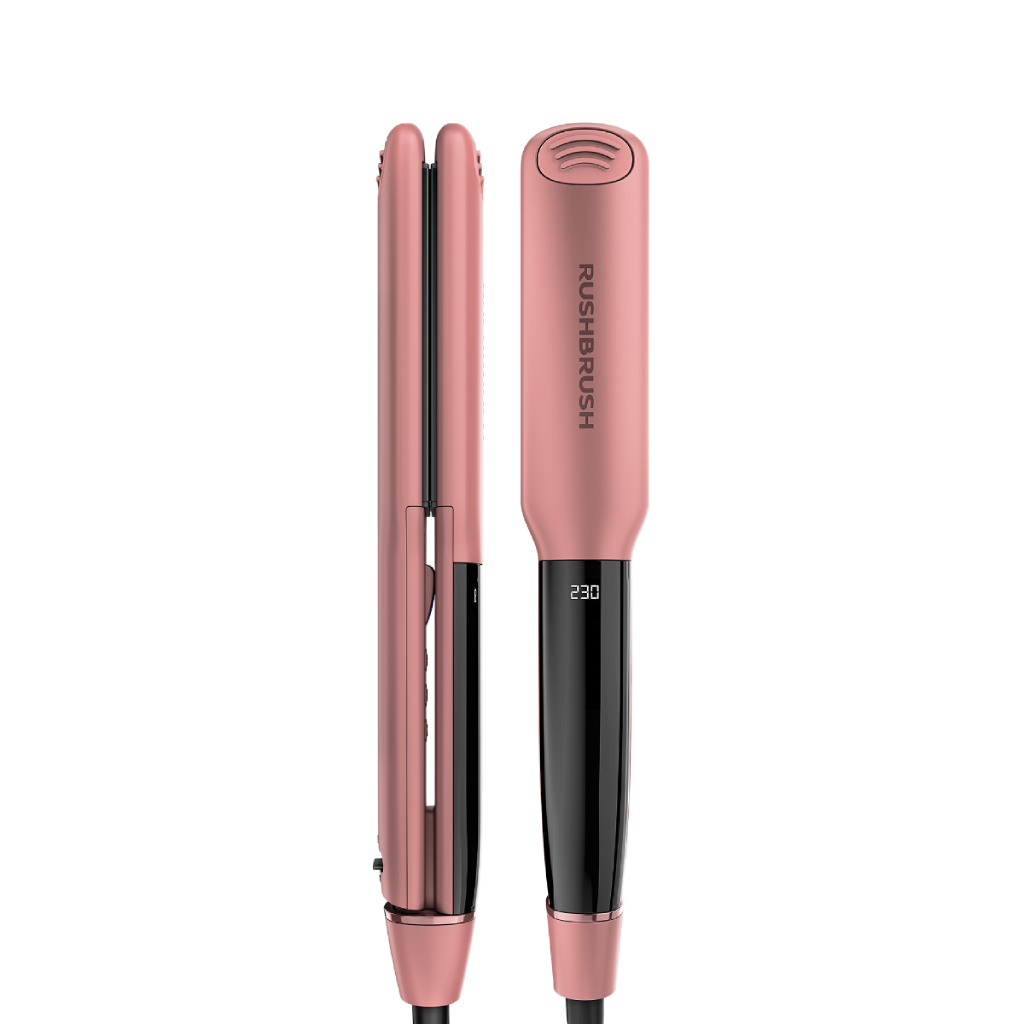 مكواة شعر راش براش (RUSH BRUSH) – X1 Infra Straightener-Rose Gold ألواح تيتانيوم وسيراميك