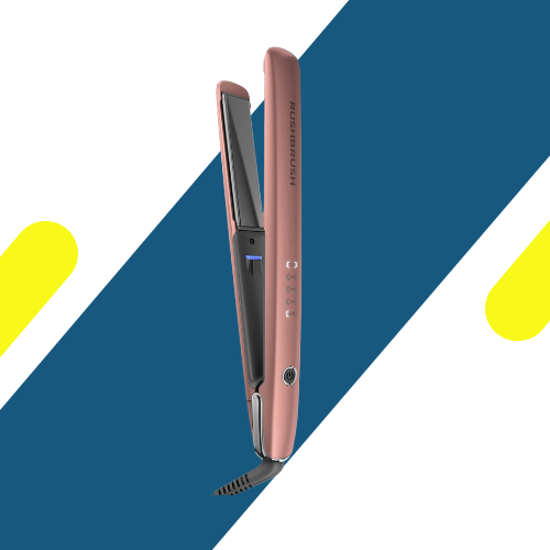 مكواة شعر راش براش X3 Glam Straightener-Rose Gold – تألق النجوم بألواح التيتانيوم والسيراميك