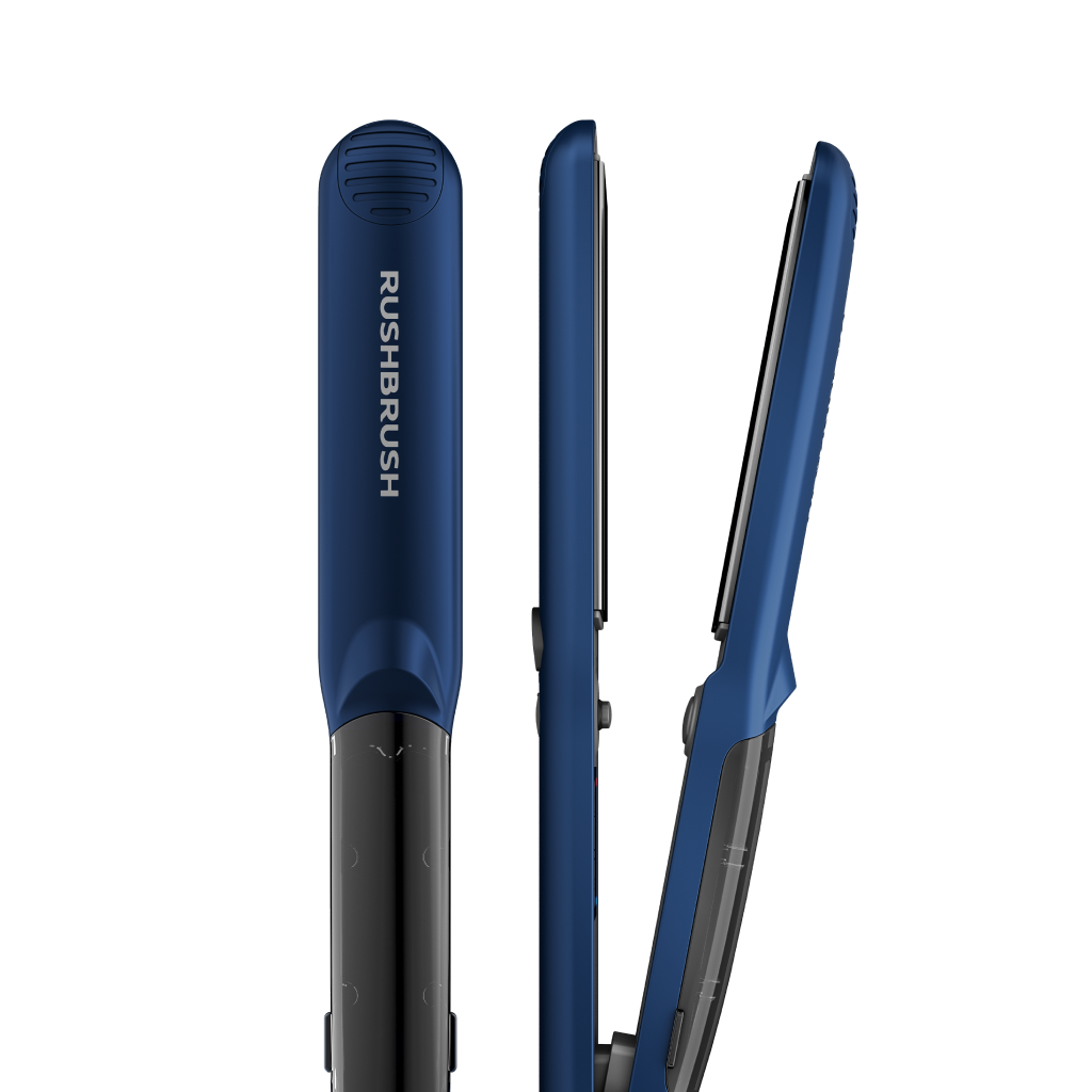 مكواة شعر راش براش (RUSH BRUSH) X5 Streamer-Navy – فرد احترافي بقوة البخار والتورمالين