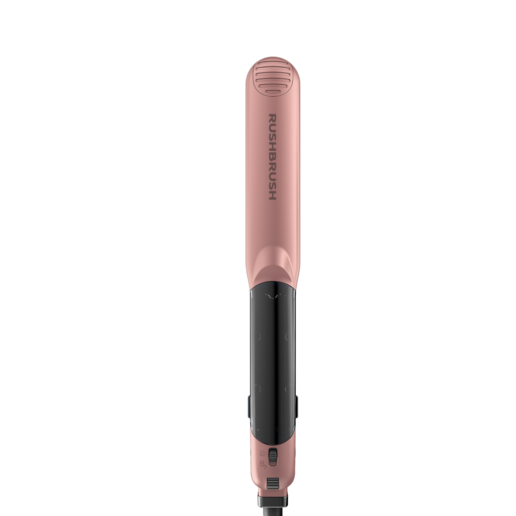 مكواة شعر راش براش (RUSH BRUSH) X5 Streamer-Rose Gold – فرد احترافي بقوة البخار والتورمالين