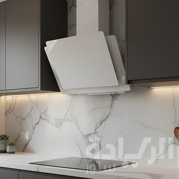 شفاط مائل أبيض من إلبا 60 سم – قوة شفط 850 م³/ساعة، تحكم باللمس وشاشة رقمية – موديل - XCH 641 WH