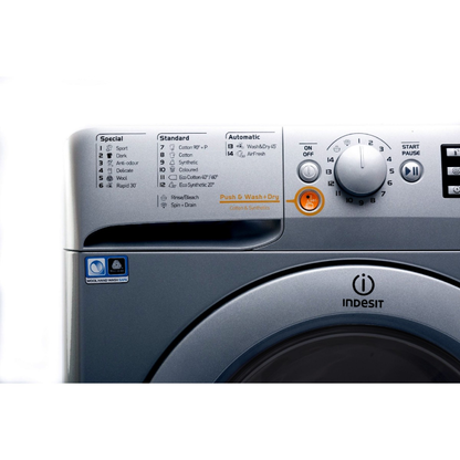 غسالة ومجفف انديست (INDESIT)(2 في 1) سعة 9/6 كجم – 1400 لفة – فضي XWDE961480XSEX
