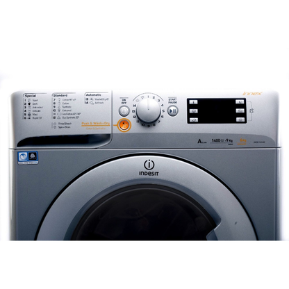 غسالة ومجفف انديست (INDESIT)(2 في 1) سعة 9/6 كجم – 1400 لفة – فضي XWDE961480XSEX