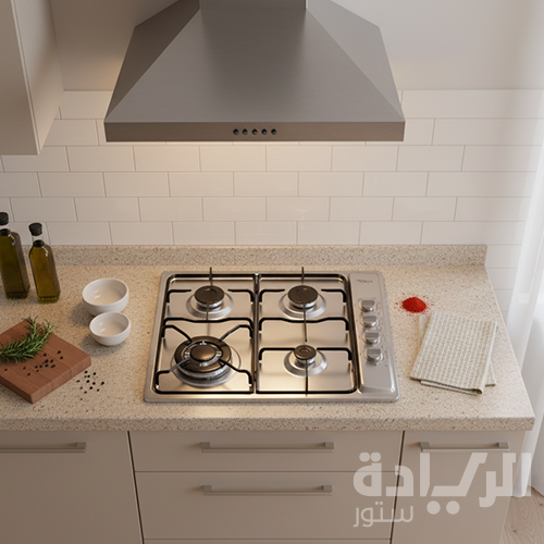 مسطح بلت إن غاز كيتشن لاين 4 شعلات ستانلس ستيل 60 سم – موديل – ZP.GN4013