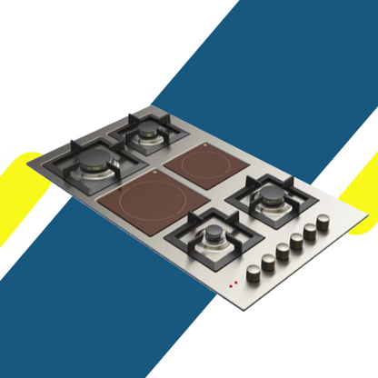 بوتجاز كيتشن لاين بلت إن – 4 شعلات غاز + 2 كهرباء ستانلس ستيل صناعة إيطالية مقاس - 90 سم - موديل - JN5022