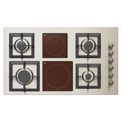 بوتجاز كيتشن لاين بلت إن – 4 شعلات غاز + 2 كهرباء ستانلس ستيل صناعة إيطالية مقاس - 90 سم - موديل - JN5022