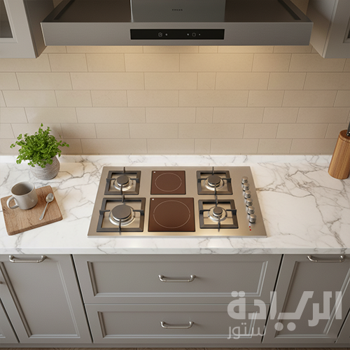 بوتجاز كيتشن لاين بلت إن – 4 شعلات غاز + 2 كهرباء ستانلس ستيل صناعة إيطالية مقاس - 90 سم - موديل - JN5022