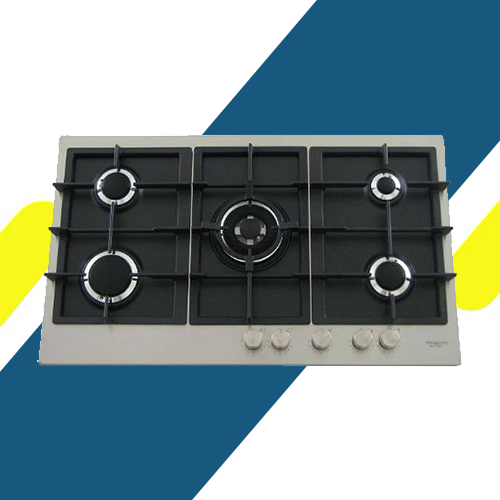 كيتشن لاين مسطح أويستر 5 عين غاز 90 سم شبك حديد هيفي ديوتي ستانلس ستيل - موديل - ZP.OY5020