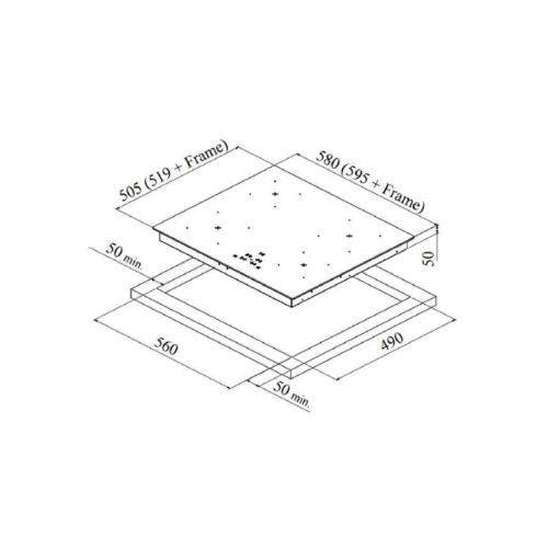 مسطح كهرباء بلت إن كيتشن لاين 4 شعلة سيراميك أسود – لوحة تحكم تاتش ومبرمج ديجيتال – ZP. VTN04N