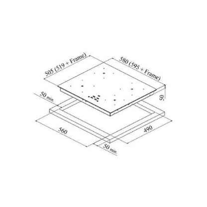 مسطح كهرباء بلت إن كيتشن لاين 4 شعلة سيراميك أسود – لوحة تحكم تاتش ومبرمج ديجيتال – ZP. VTN04N