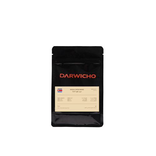 قهوة درويتشو كوستاريكا أرابيكا – حبوب كاملة 250 جم – تحميص متوسط بنكهات الحمضيات والعسل والسكر البني