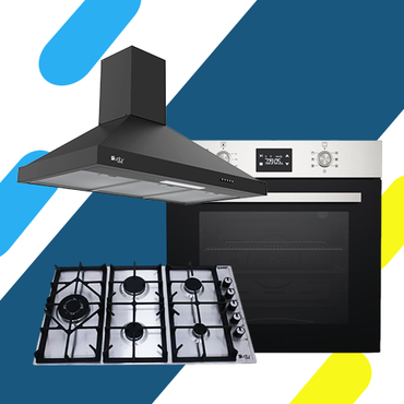 طقم بيورتي بلت إن: فرن ديجيتال غاز 60 سم OPT601GGD،  مسطح غاز 90 سم 5 شعلات HPT905S،  شفاط هرمي 90 سم PANSY PRO 90 BL