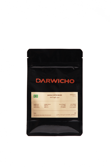 حبوب قهوة كاملة برازيلي أرابيكا 100% – درويتشو كوفي – 250 جرام