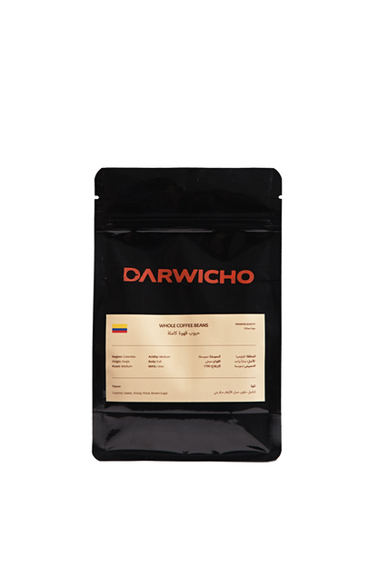 حبوب قهوة كاملة كولومبي أرابيكا 100% – درويتشو كوفي – 250 جرام
