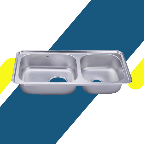 حوض مطبخ هانز كوري استانلس ستيل 304 مقاس 100×48 سم – 2 عين – موديل ISD 1000