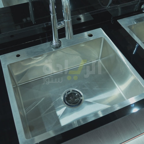 حوض مطبخ ستانلس ستيل 304 مقاس 61×51×20 سم بسُمك 2.5/0.8 مم – موديل – H-61-51 HANS