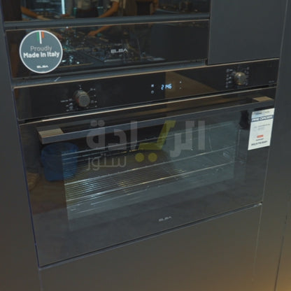 فرن بلت إن كهرباء 90 سم — متعدد الوظائف، سعة 121 لتر، تسخين سريع، شواية دوارة، تحكم باللمس - موديل - ELIO E93 MF BK