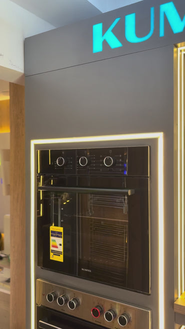 فرن بلت إن كهرباء كومتيل (Kumtel) 60 سم – مروحة توزيع حرارة (أسود بالكامل) B66-SF2-BL