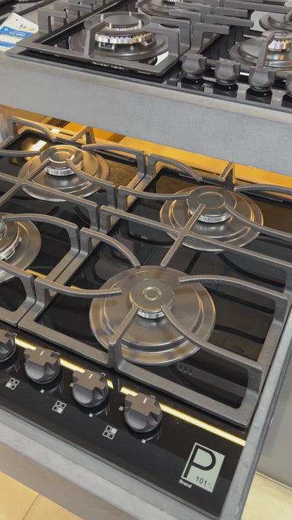 بوتاجاز بلت إن غاز بيورتي 60 سم زجاج أسود – 4 شعلات SABAF – إشعال أوتوماتيك – HPT617G