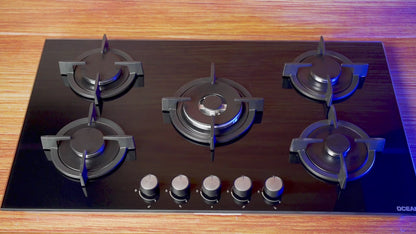 بوتاجاز بلت إن غاز أوبشن 90 سم أسود زجاج 5 شعلة – موديل – OHGG R9401N PRO SV