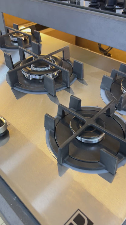 بوتاجاز بلت إن غاز بيورتي 90 سم زجاج × ستانلس – 5 شعلات SABAF – إشعال أوتوماتيك – HPT911S