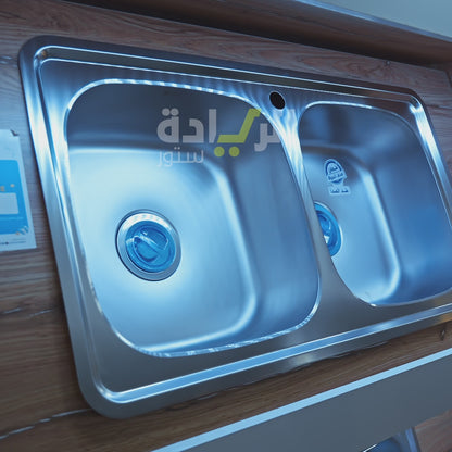 حوض مطبخ استانليس ماركة بيورتي الكوري مقاس - 87*48 سم - موديل - ISD870F